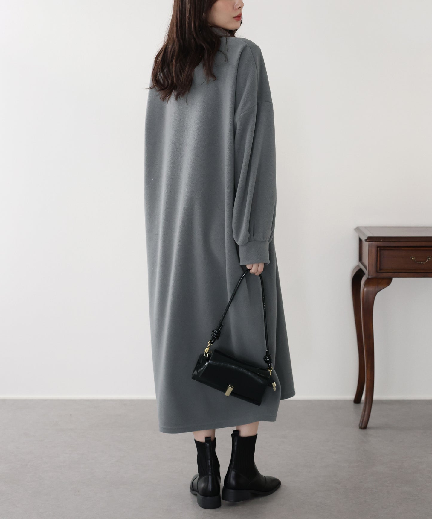 【早割5％OFF】ハーフジップフリースワンピース