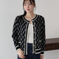 スクエアジャガードカーディガン