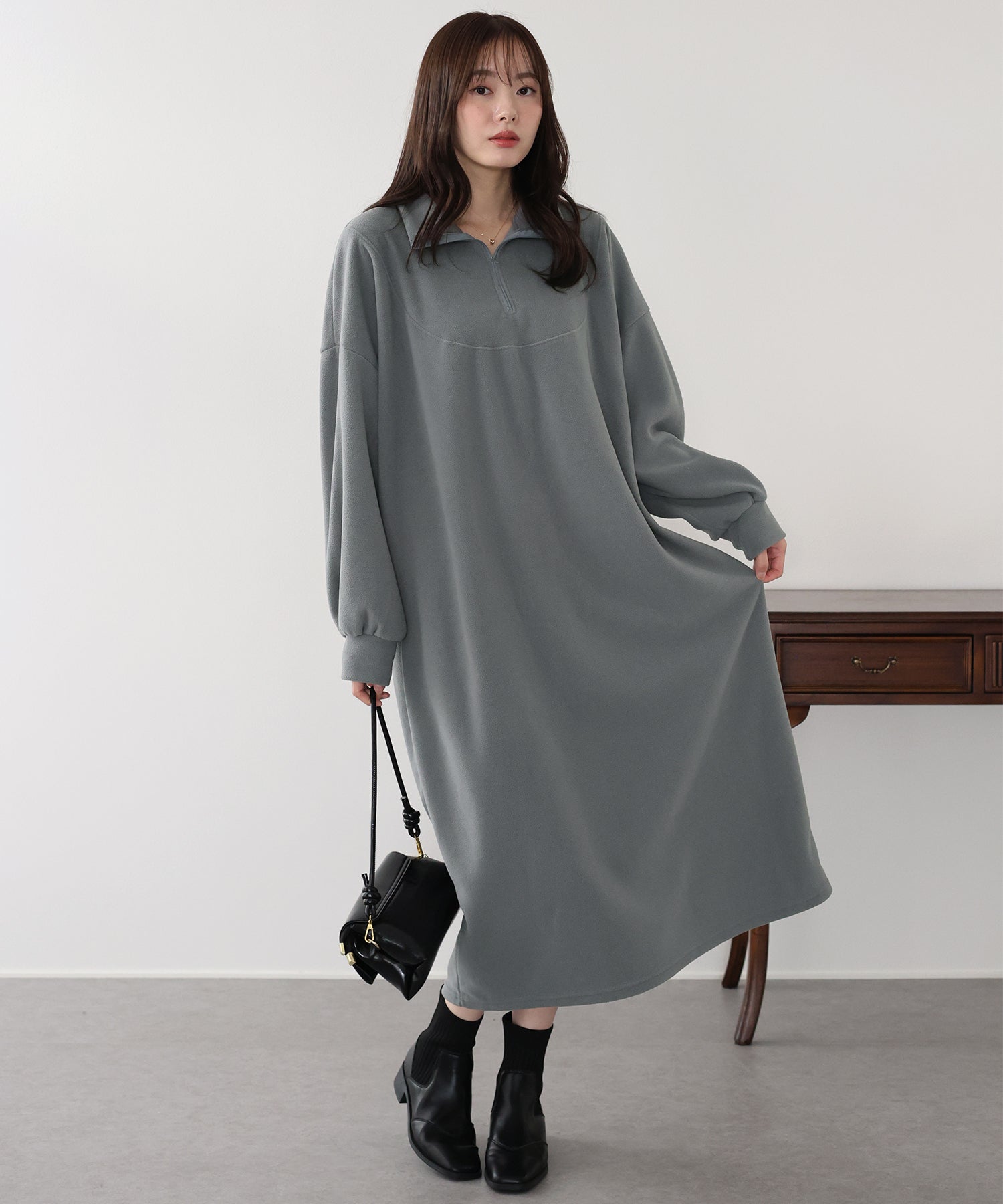 ハーフジップフリースワンピース – BLUE ONLINE