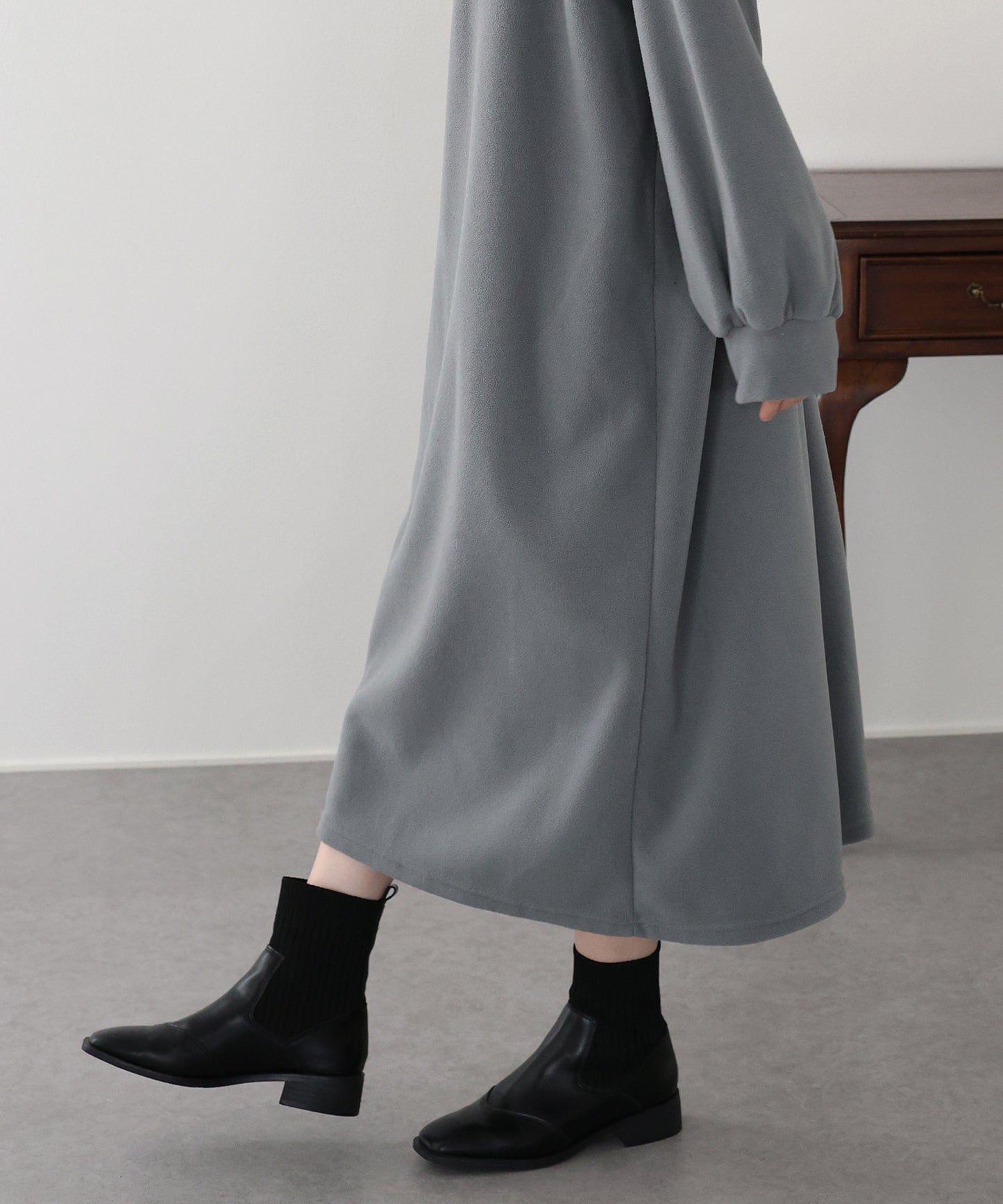 【早割5％OFF】ハーフジップフリースワンピース