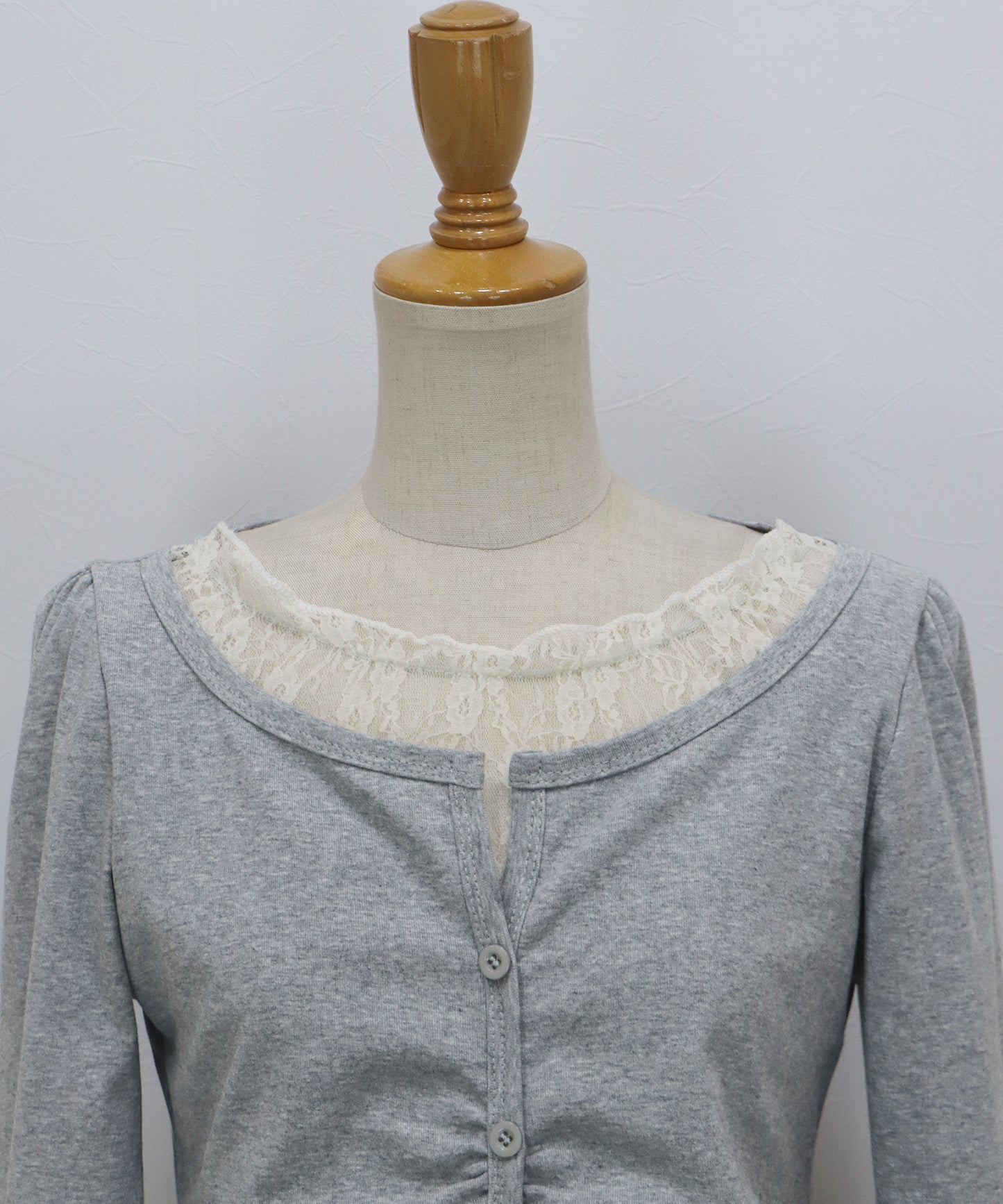 【早割5％OFF】レースレイヤードギャザーTシャツ【ネコポス】