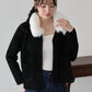 【早割5％OFF】ファー襟ニットジャケット