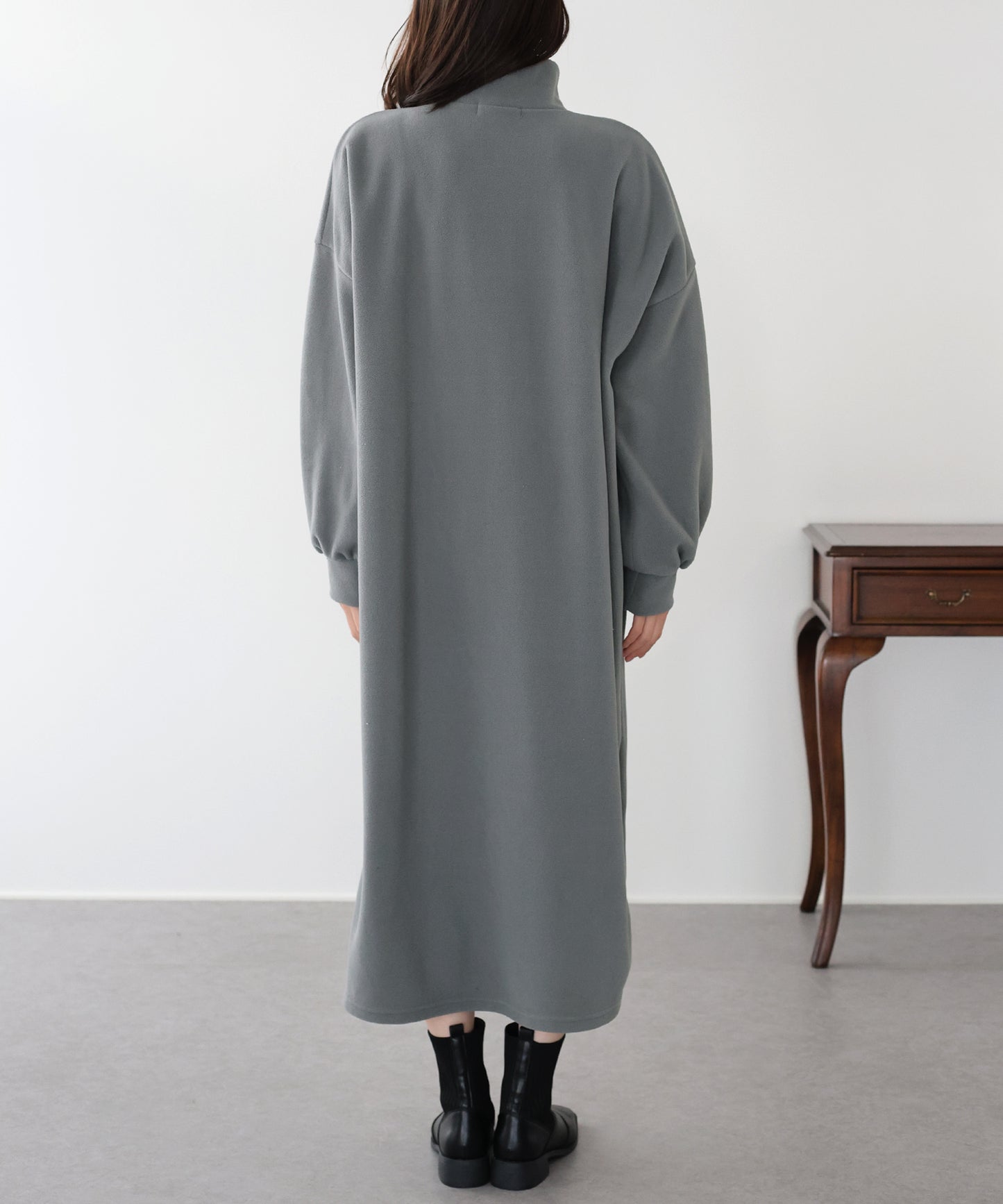 【早割5％OFF】ハーフジップフリースワンピース