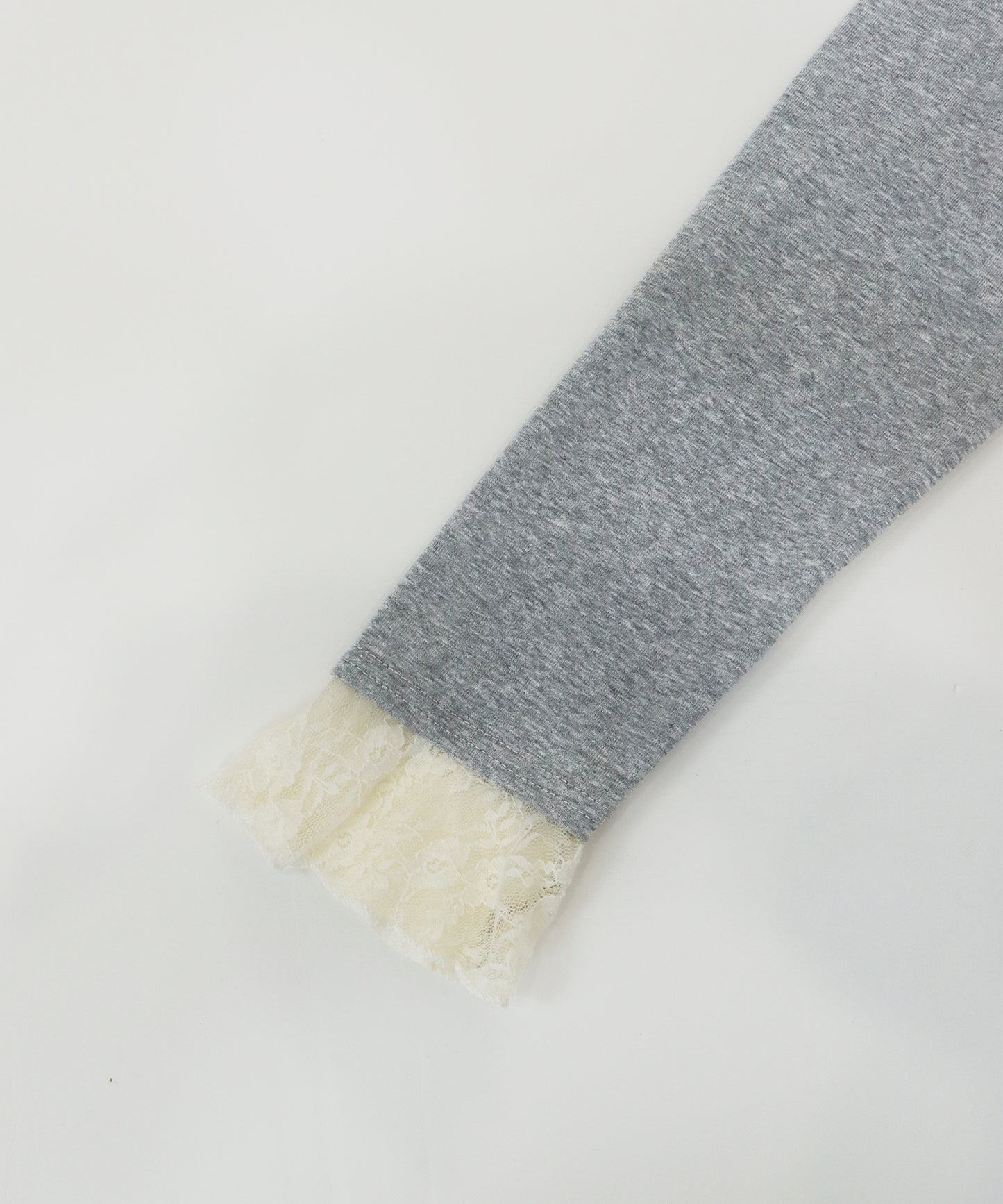 【早割5％OFF】レースレイヤードギャザーTシャツ【ネコポス】