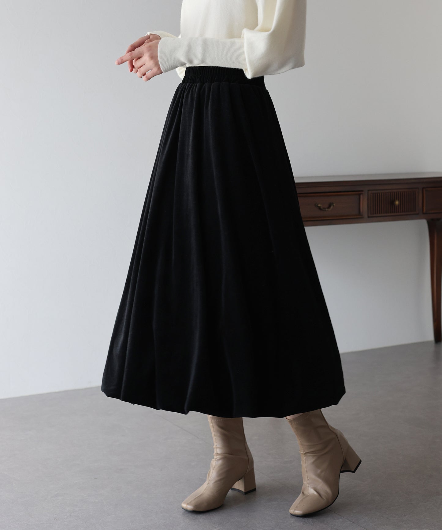 【早割5％OFF】ベロアバルーンスカート