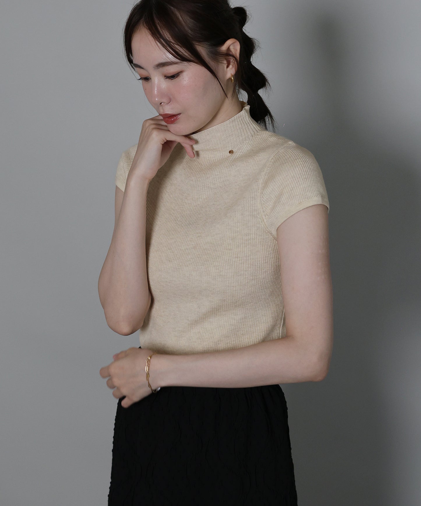 【早割5％OFF】ウール混フレンチスリーブニット【ネコポス】[ J by blue ]