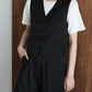 ショートベスト×ワイドパンツ セットアップ