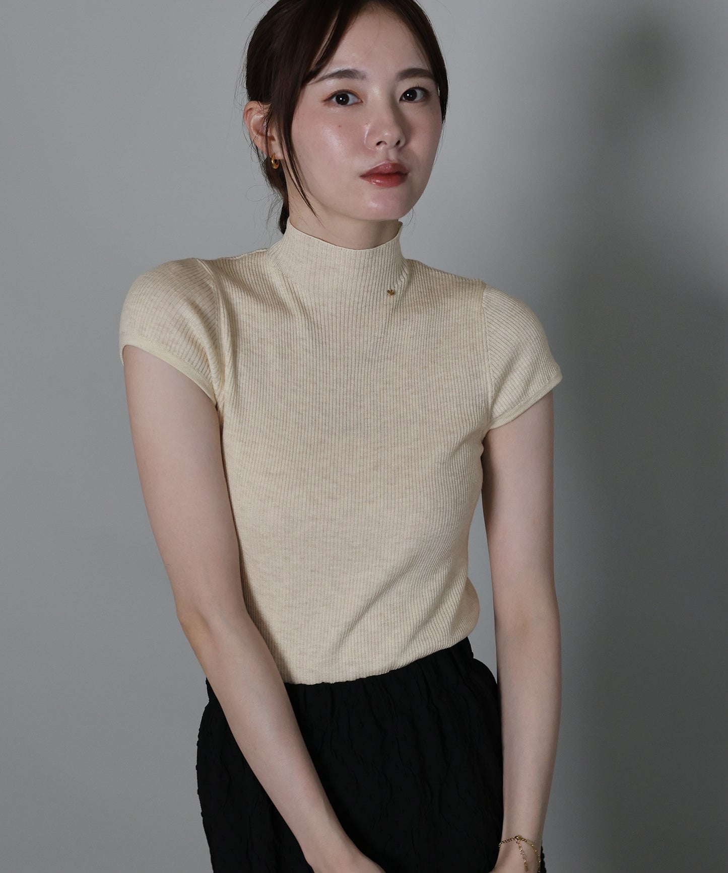 【早割5％OFF】ウール混フレンチスリーブニット【ネコポス】[ J by blue ]
