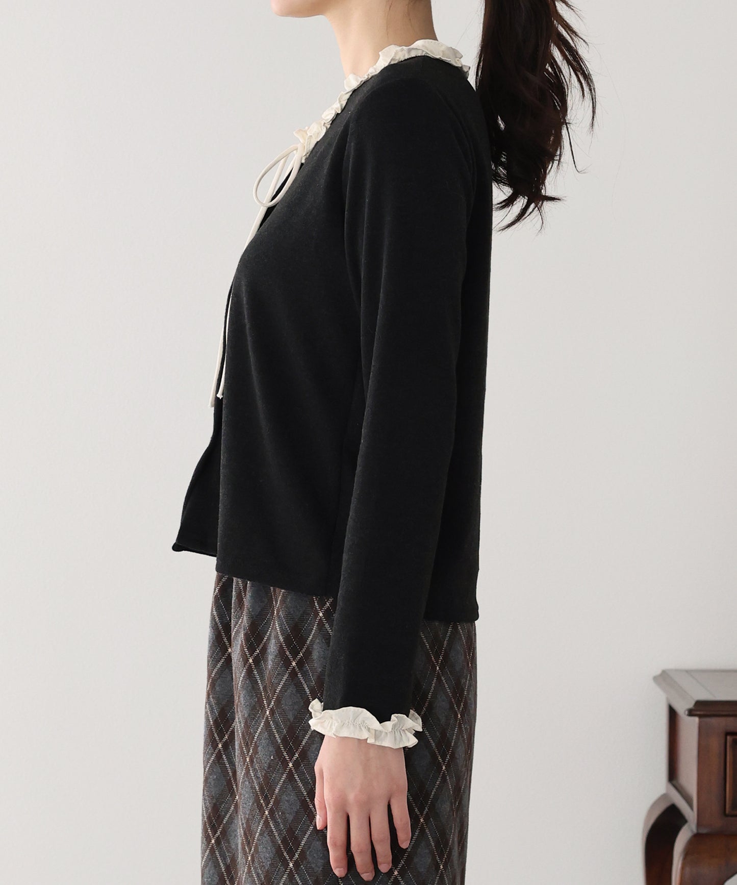 【早割5％OFF】フリルドッキングニット