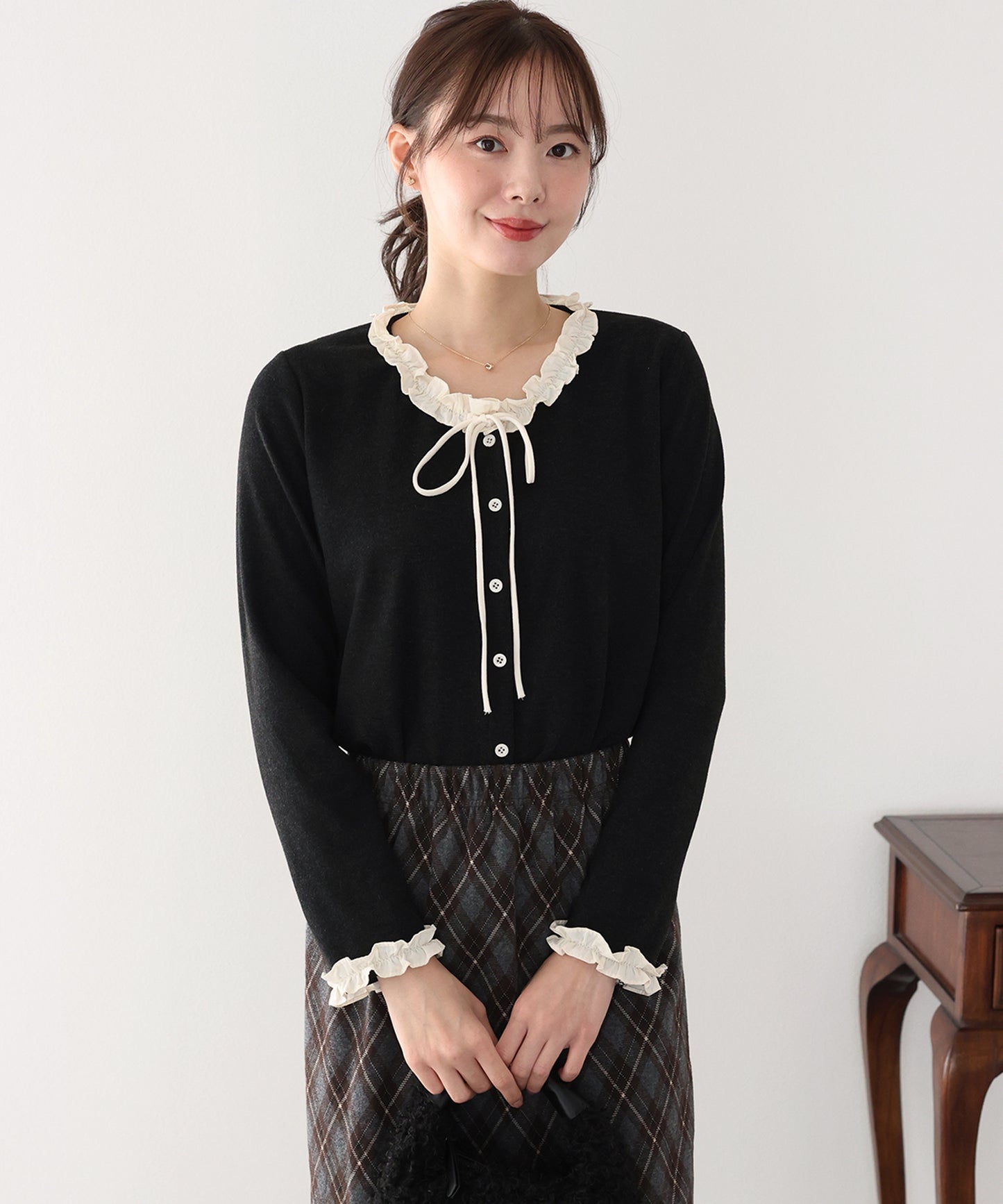 【早割5％OFF】フリルドッキングニット