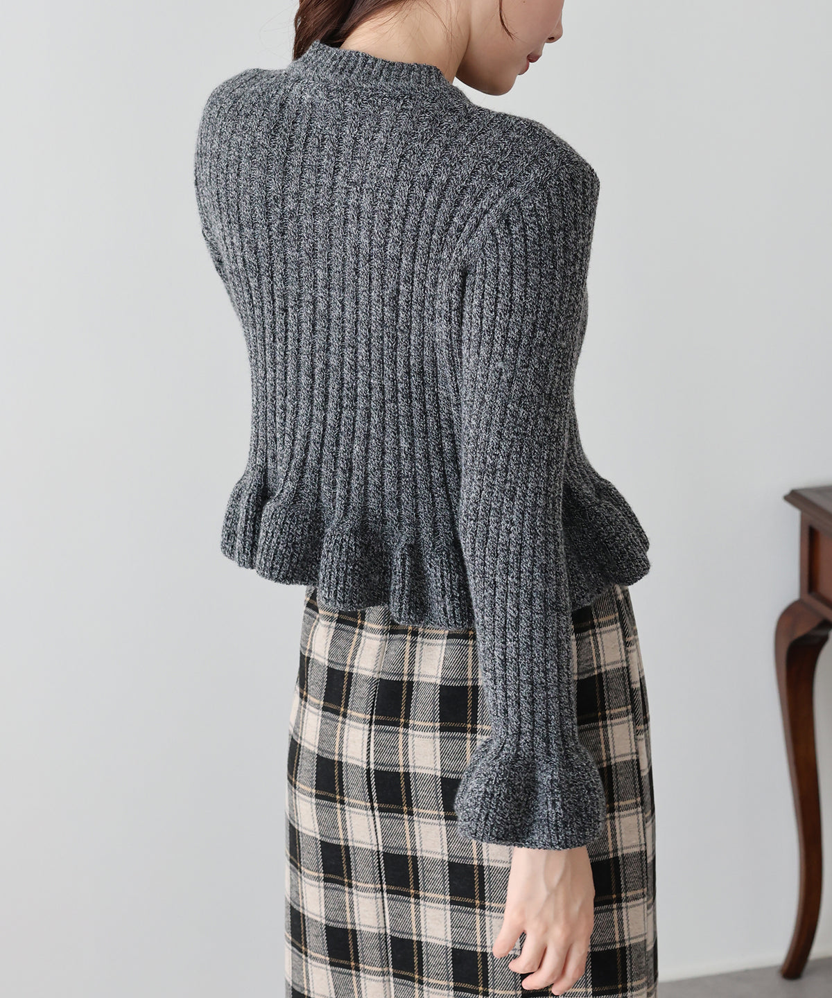 【早割5％OFF】ペプラムメランジカーディガン