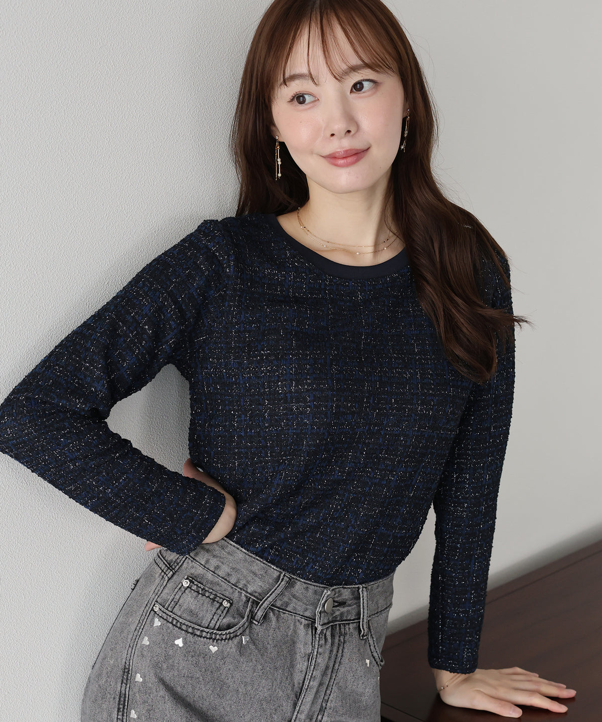 ツイードロングTシャツ【メール便】