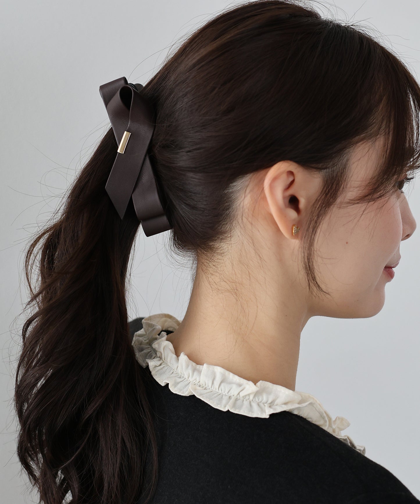 フェイクレザーリボンバナナクリップ