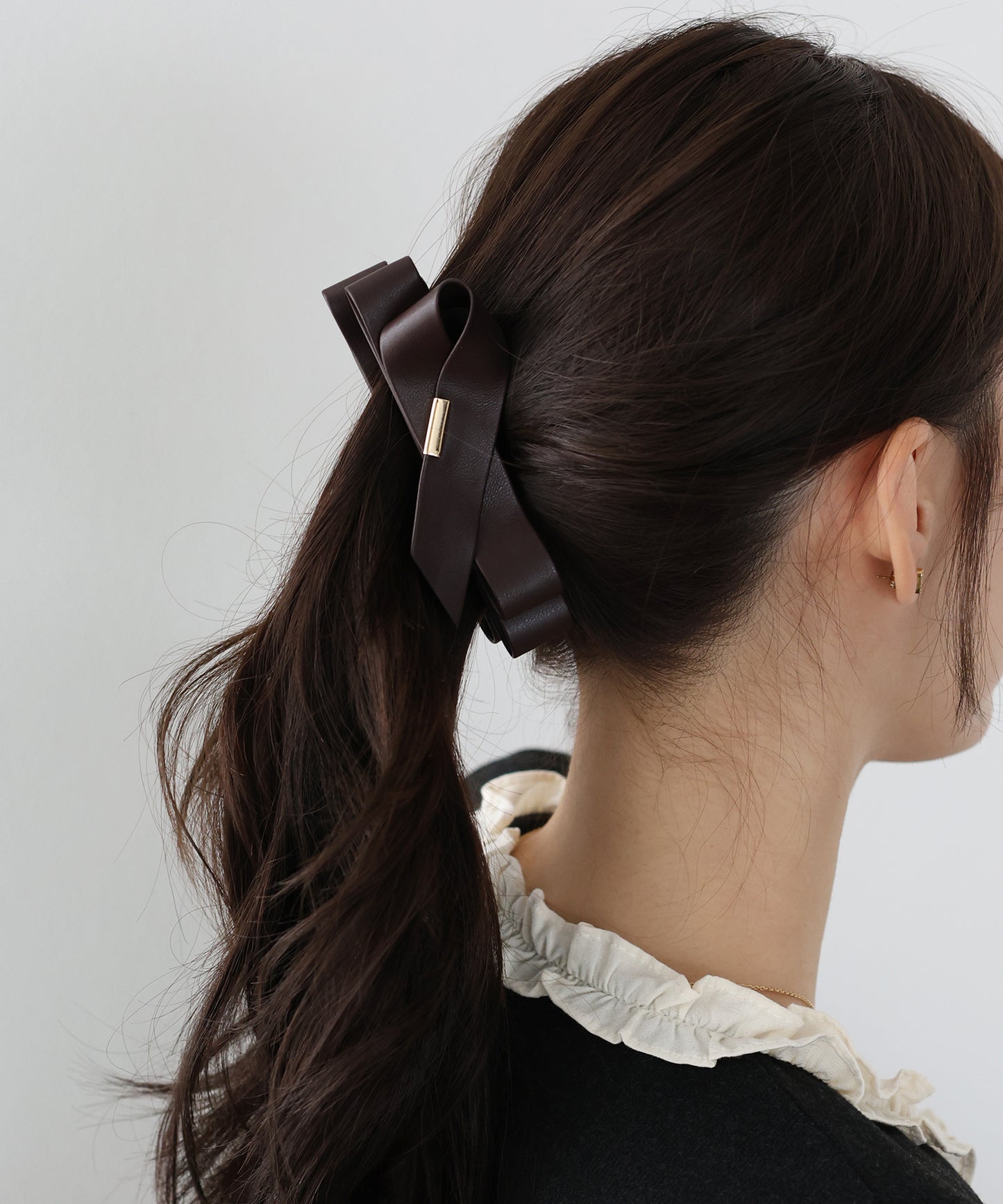 フェイクレザーリボンバナナクリップ