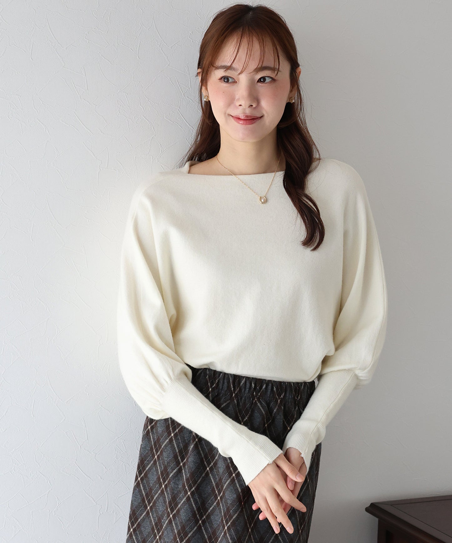 【早割5％OFF】ウール混ボリュームスリーブドルマンニット