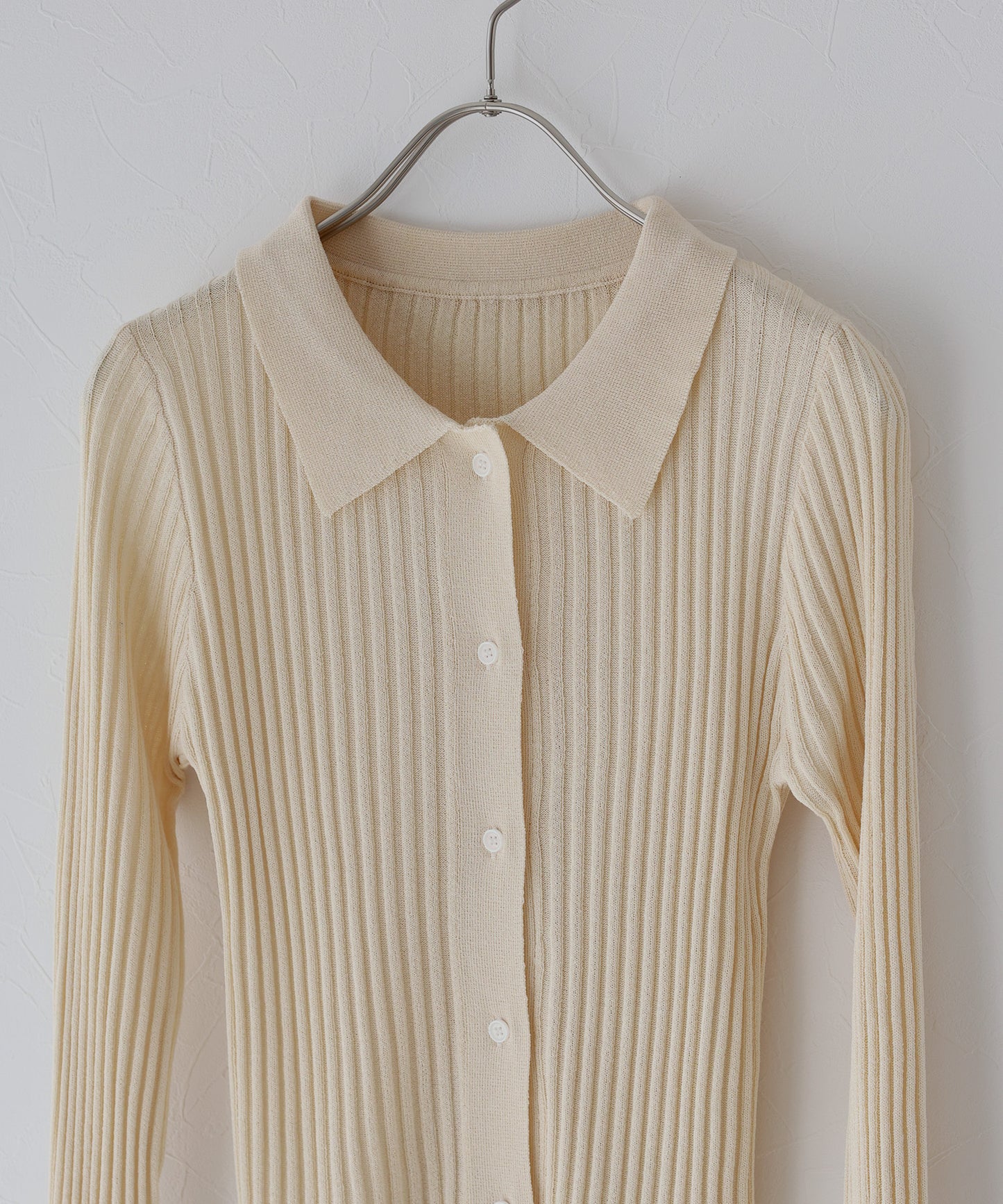 【SALE】シアーリブポロカーディガン[J by blue]
