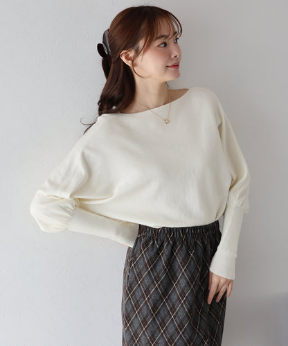 【早割5％OFF】ウール混ボリュームスリーブドルマンニット