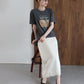 【早割5％OFF】ヘムレースサテンスカート