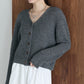 スラブニットＶネックカーディガン