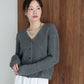 スラブニットＶネックカーディガン