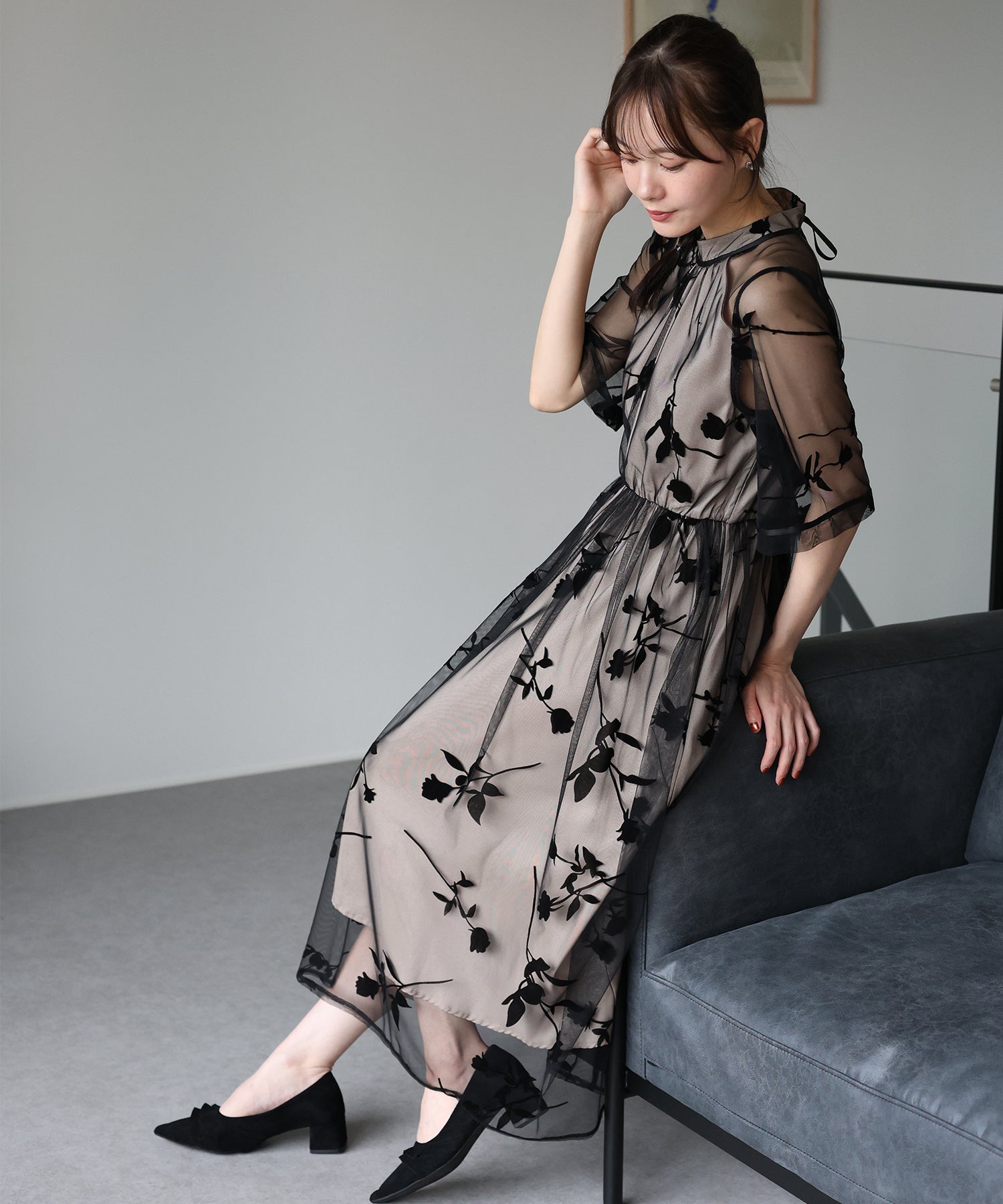 バックリボンレースパーティードレス – BLUE ONLINE