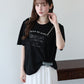 パール付きレースドッキングロゴTシャツ【メール便】