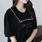 パール付きレースドッキングロゴTシャツ【メール便】
