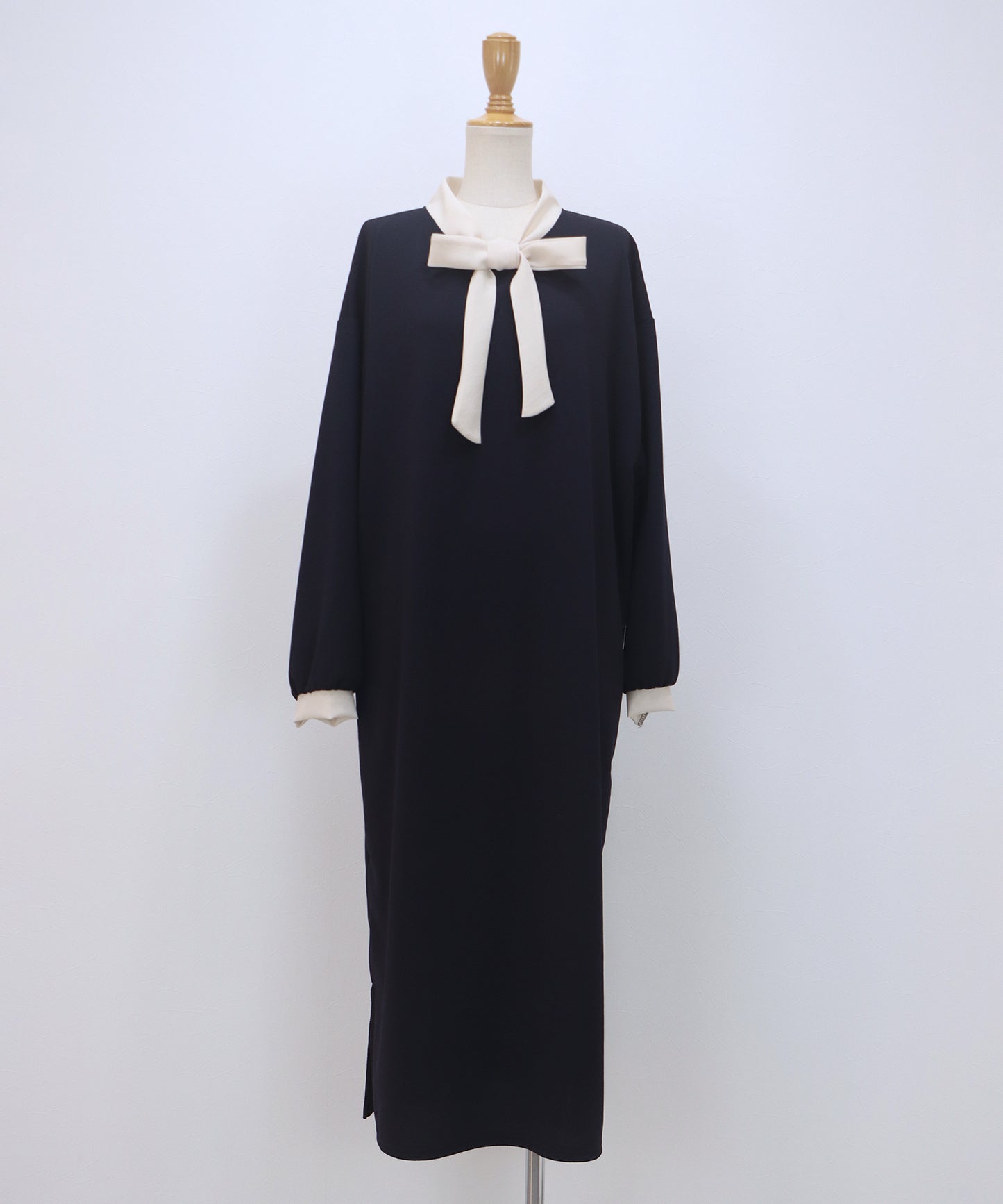 【早割5％OFF】バイカラーボウタイワンピース