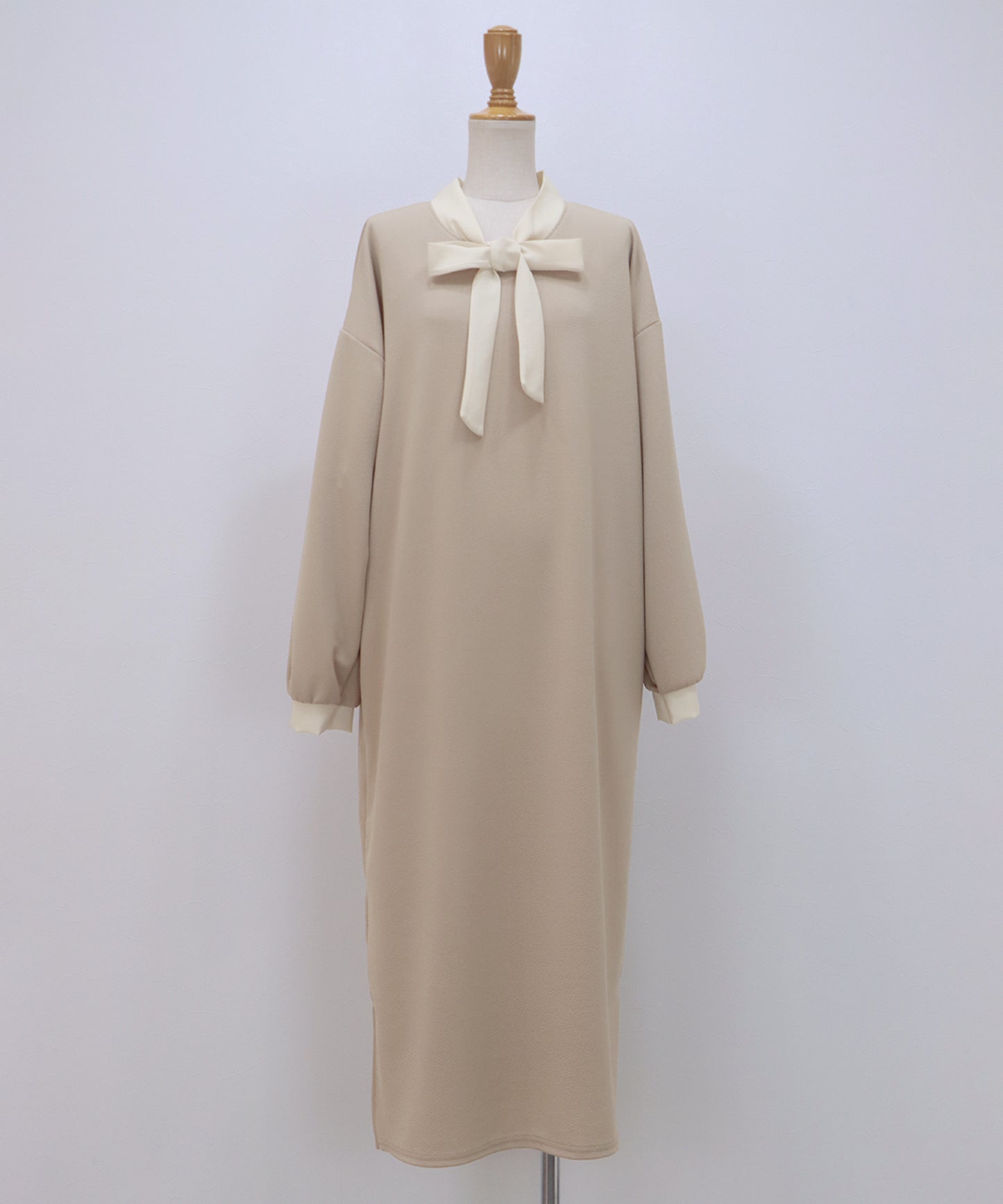 【早割5％OFF】バイカラーボウタイワンピース