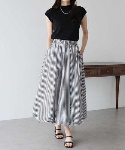 【SALE】ストライプ柄バルーンスカート