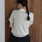 【早割5％OFF】ゴールドボタン配色ポロネックニット【メール便】