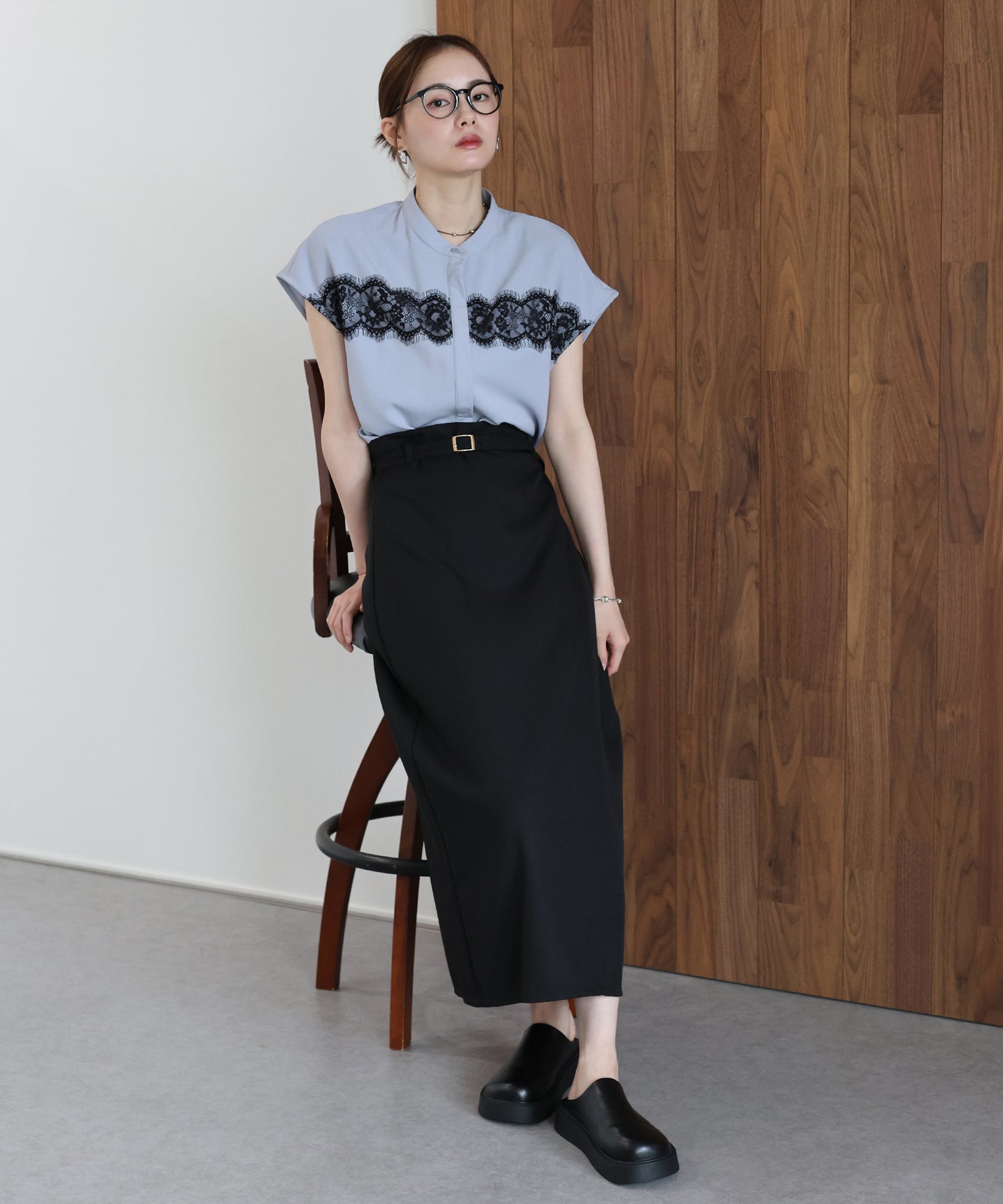 【早割5％OFF】レースドッキングフレンチスリーブブラウス【メール便】