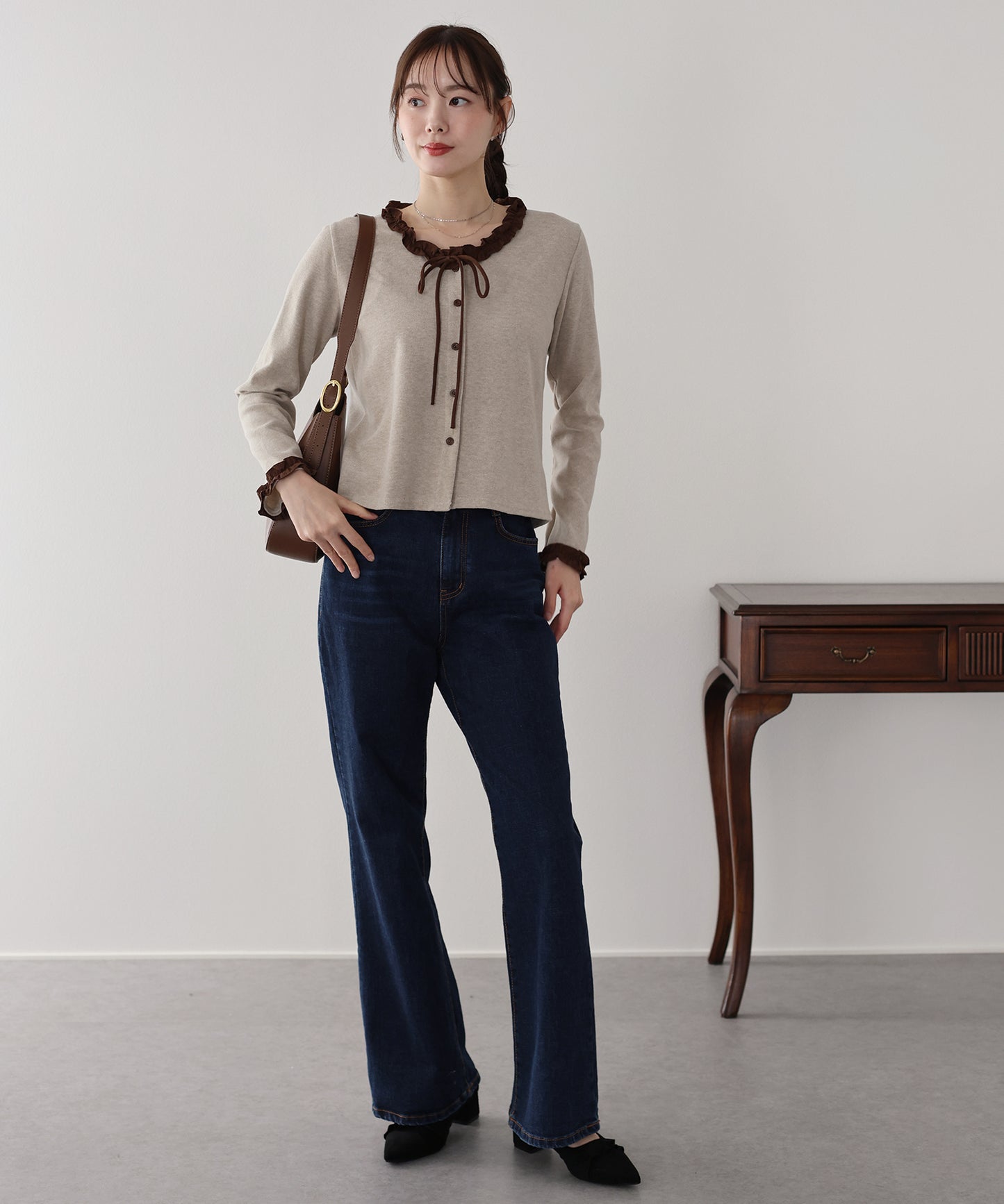 【早割5％OFF】フリルドッキングニット