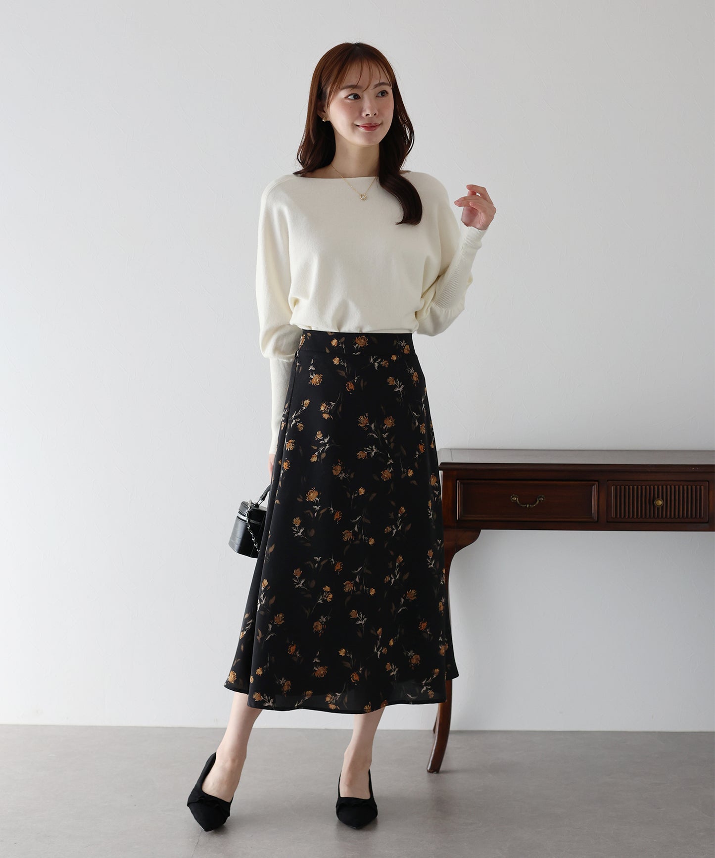 【早割5％OFF】フラワープリント マーメイドスカート