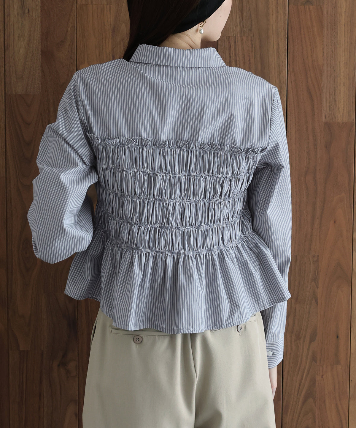 ペプラムシャーリングシャツ