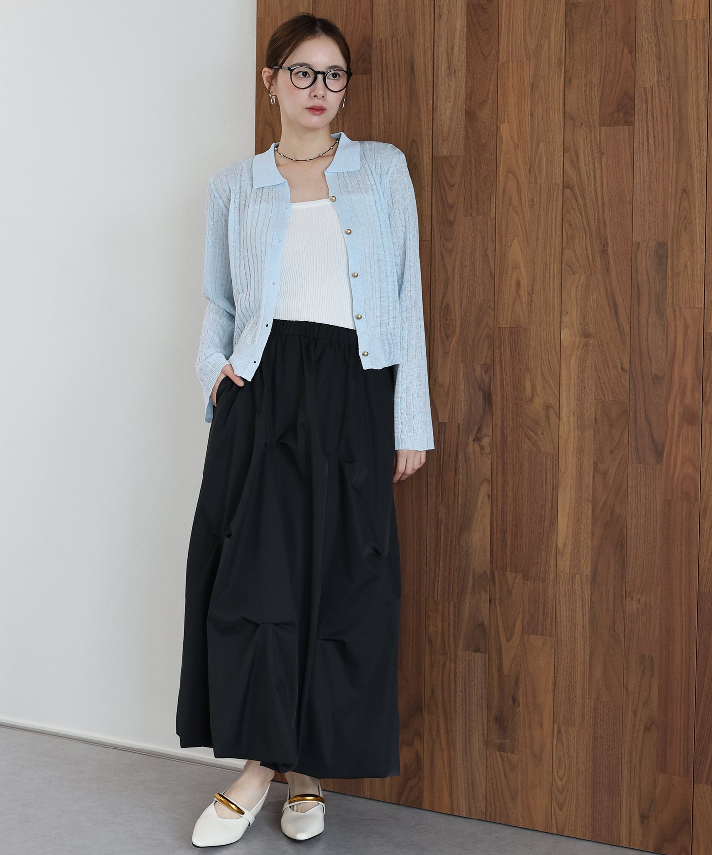 【早割5％OFF】シアーケーブルニットカーディガン