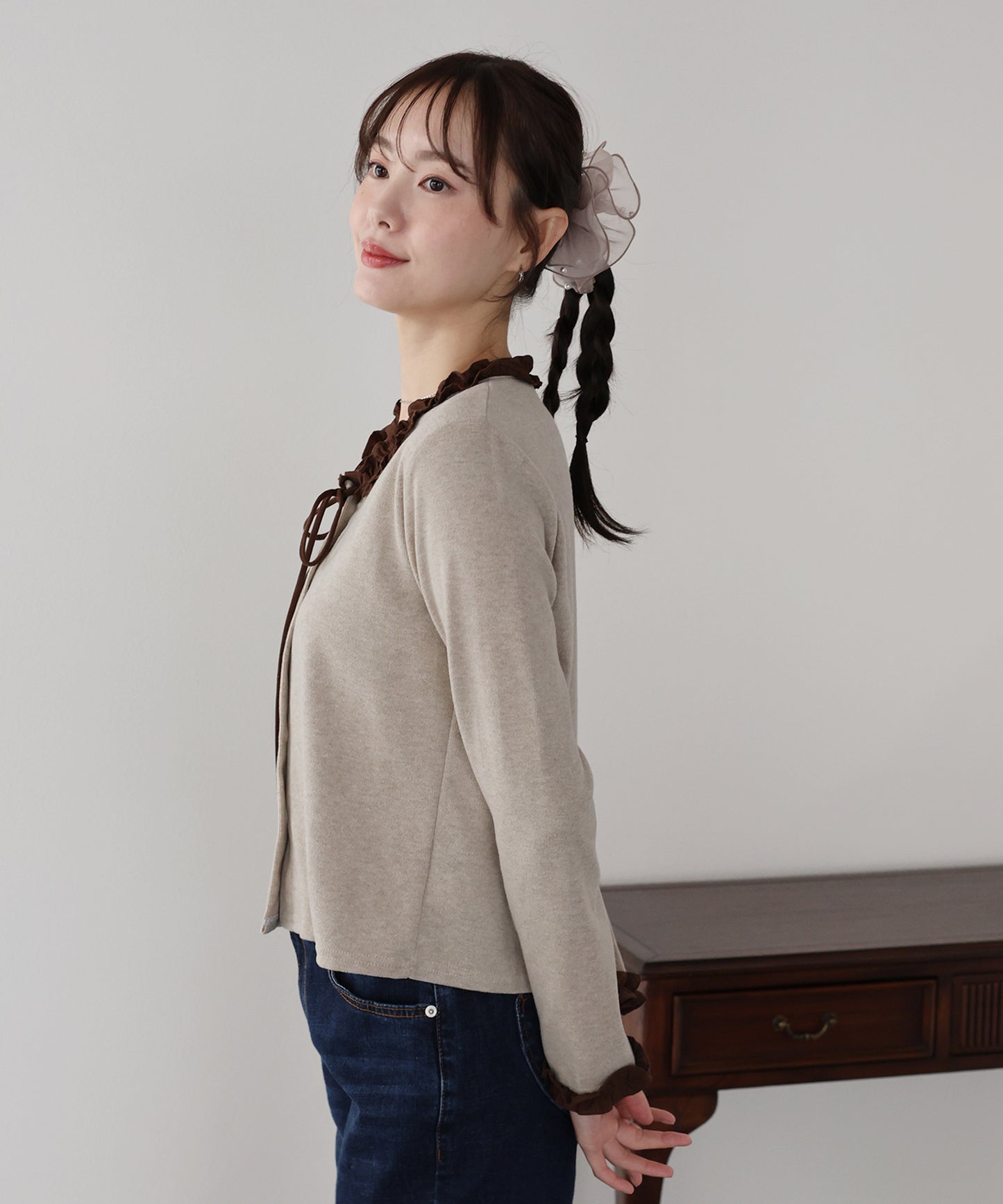 【早割5％OFF】フリルドッキングニット