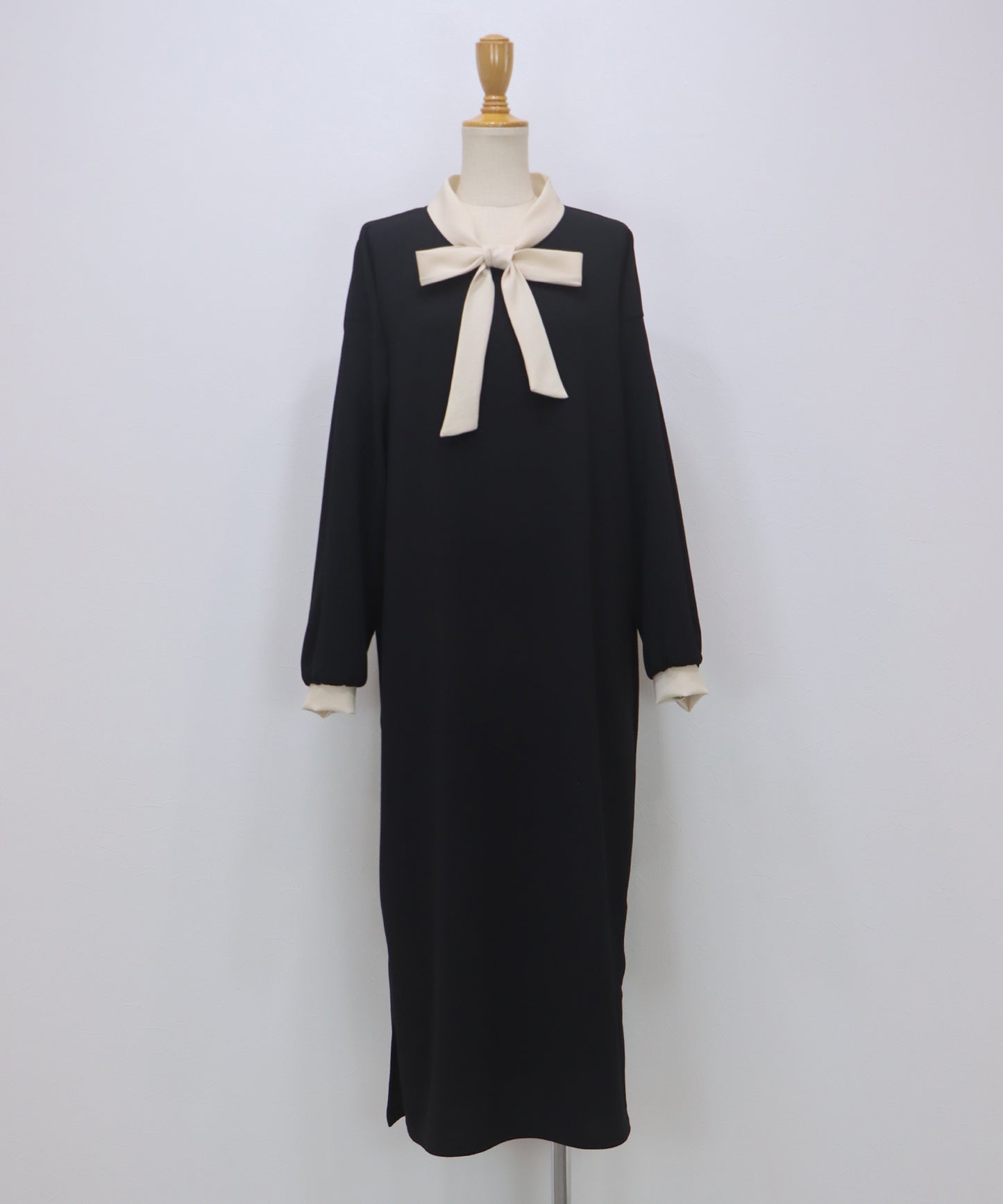 【早割5％OFF】バイカラーボウタイワンピース