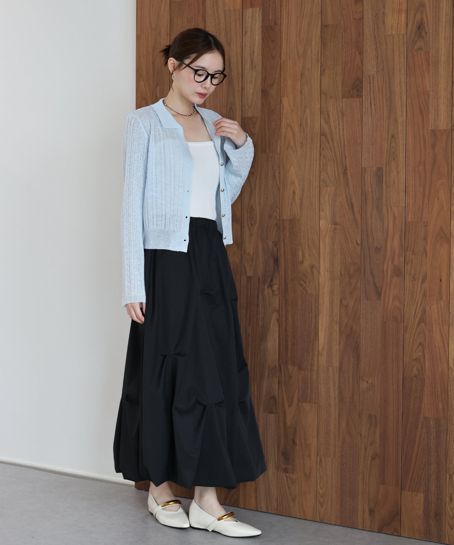 【早割5％OFF】シアーケーブルニットカーディガン