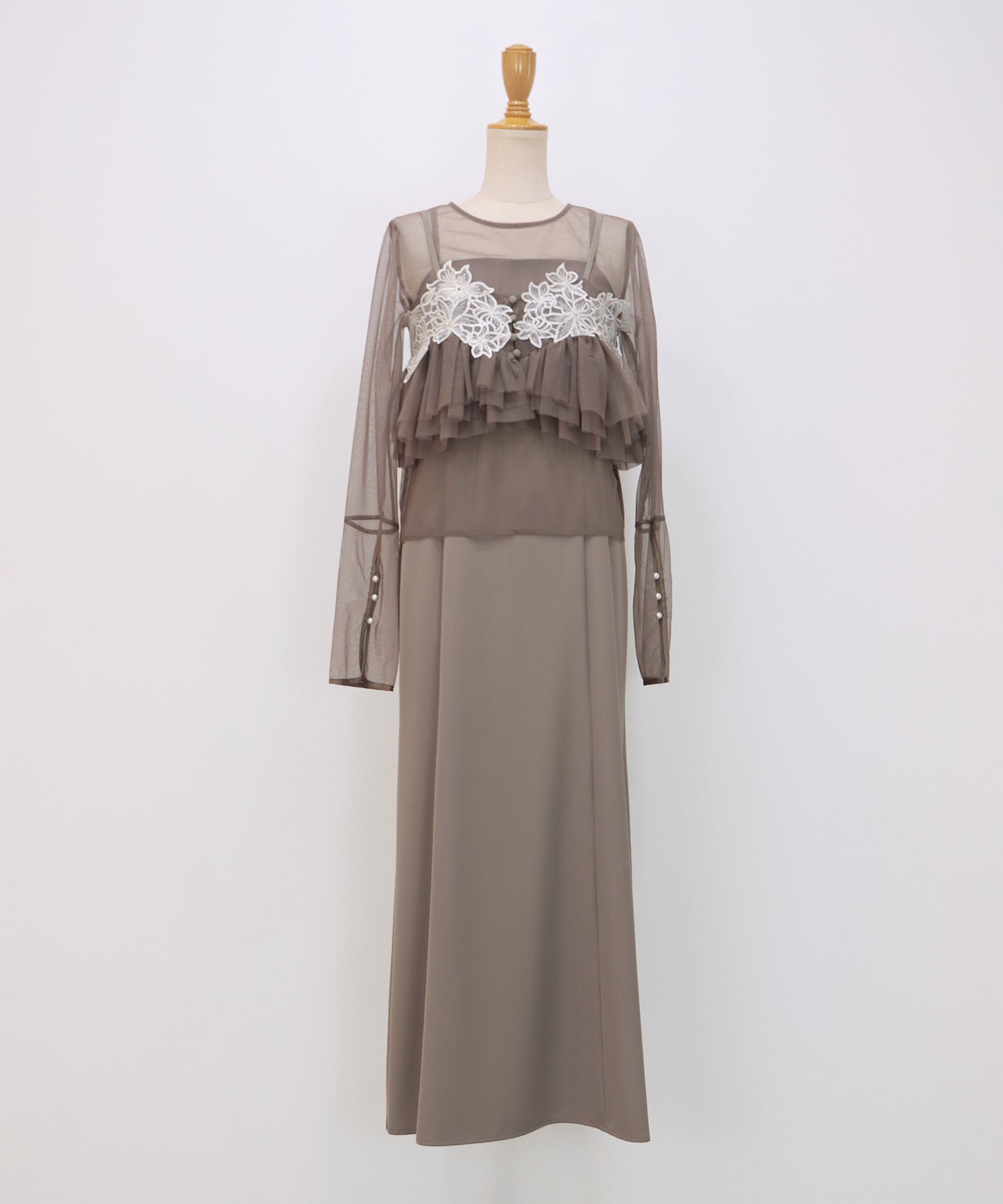 【早割5％OFF】レースビスチェセットドレス 3点セット