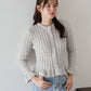 【早割5％OFF】ケーブルペプラムカーディガン