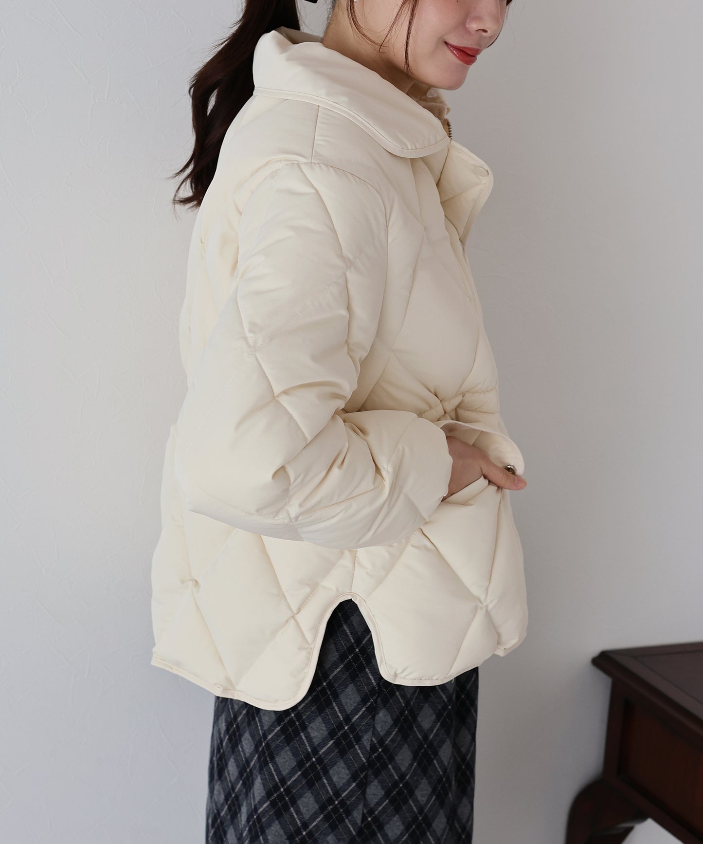 ファー襟キルティングジャケット