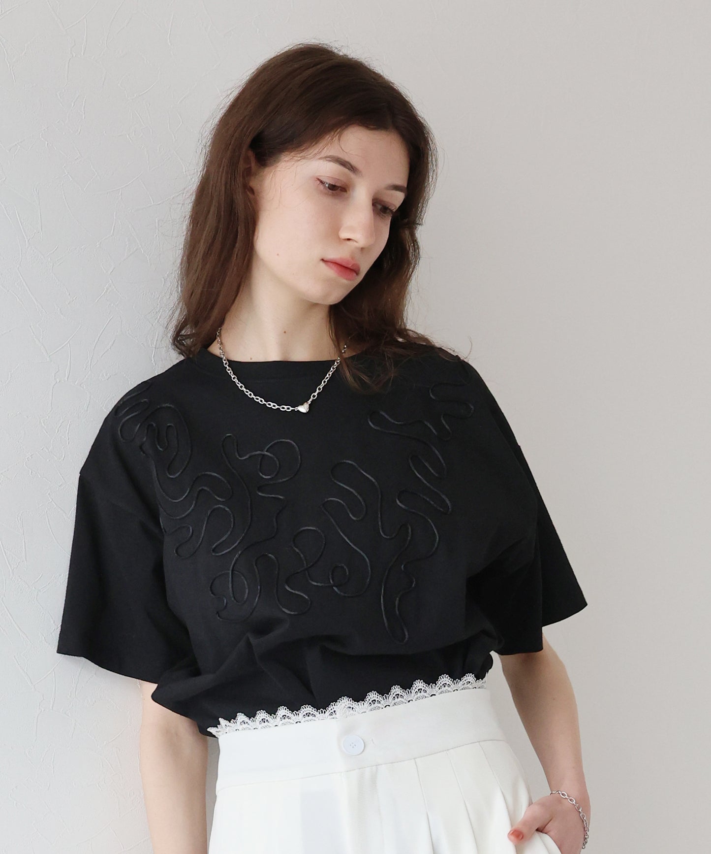 【SALE】コード刺繍Ｔシャツ【ネコポス】[J by blue]