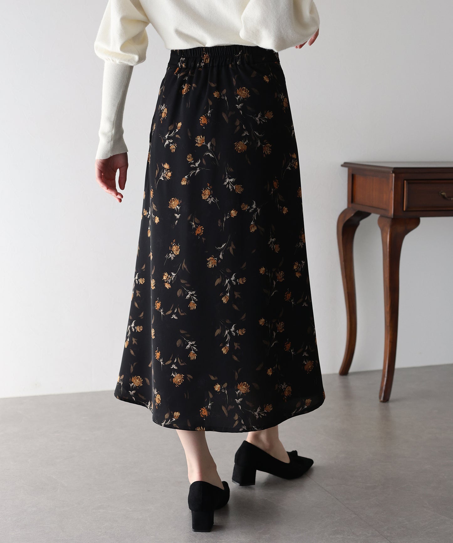 フラワープリント マーメイドスカート