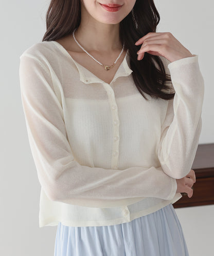 【早割5％OFF】シアーニットカーディガン【ネコポス】