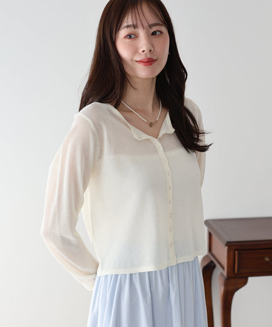 【早割5％OFF】シアーニットカーディガン【ネコポス】