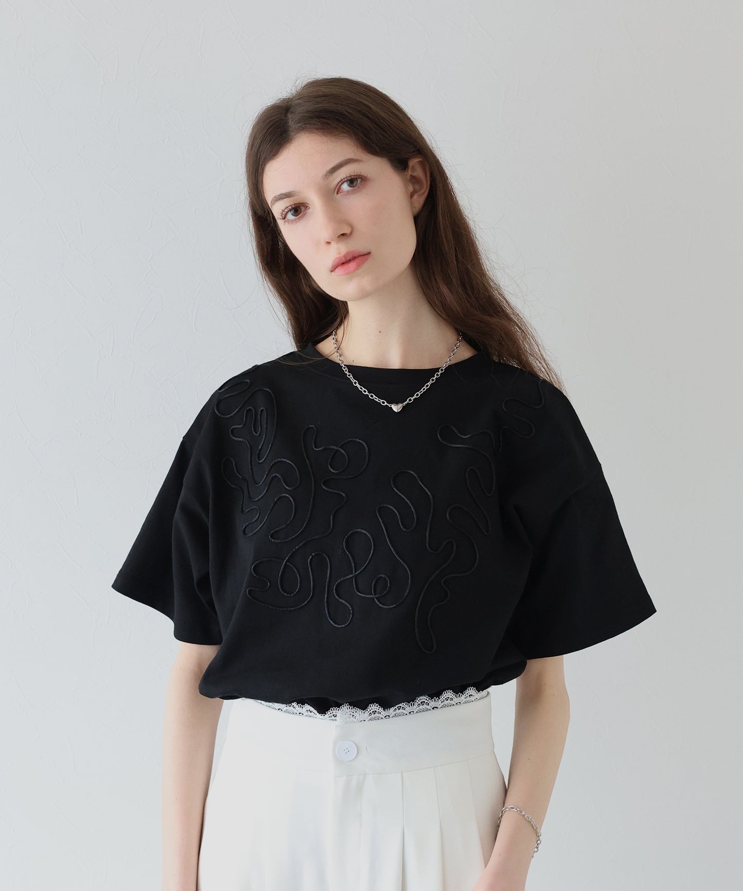 【SALE】コード刺繍Ｔシャツ【ネコポス】[J by blue]
