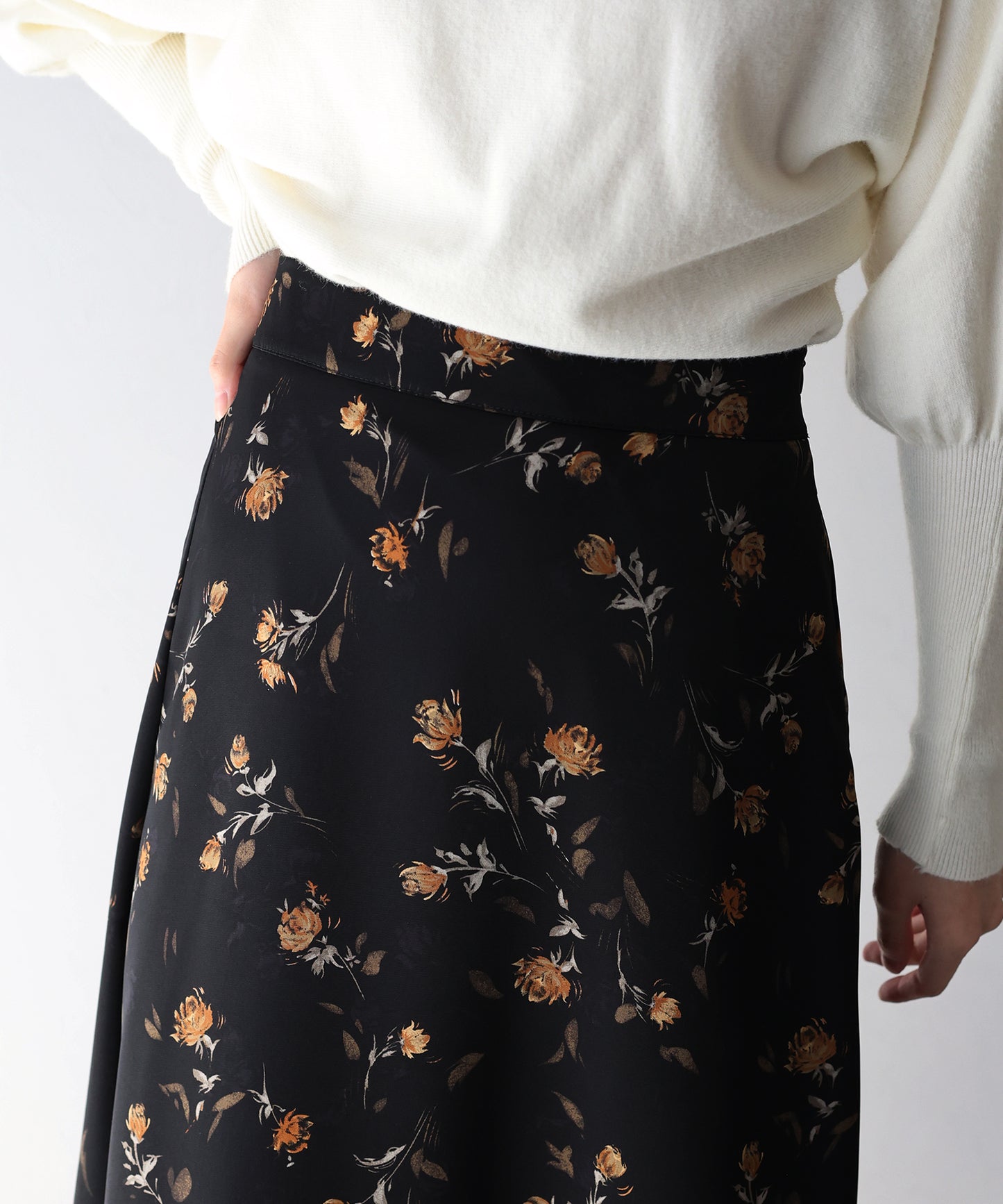 フラワープリント マーメイドスカート