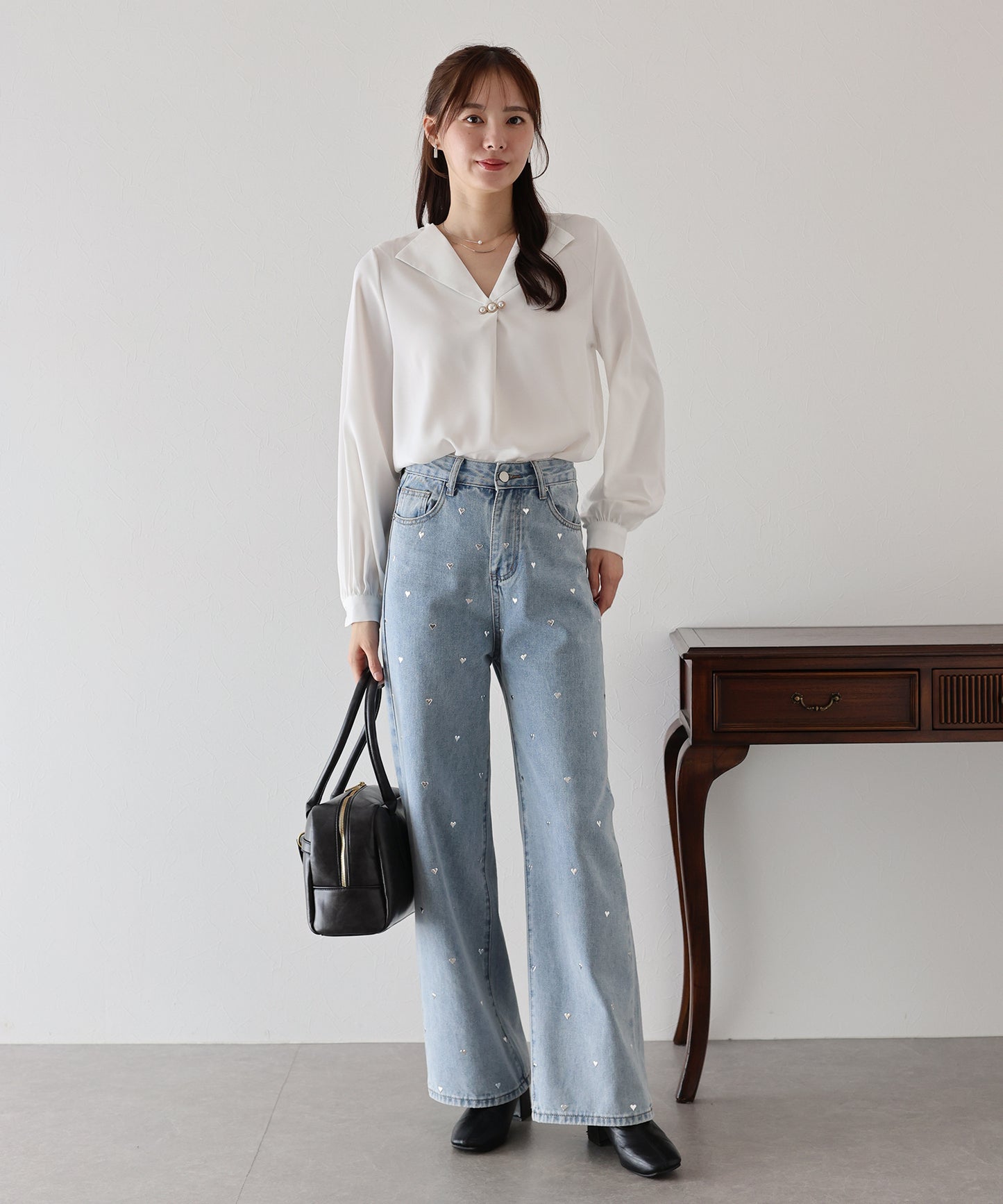 パールモチーフブラウス【ネコポス】