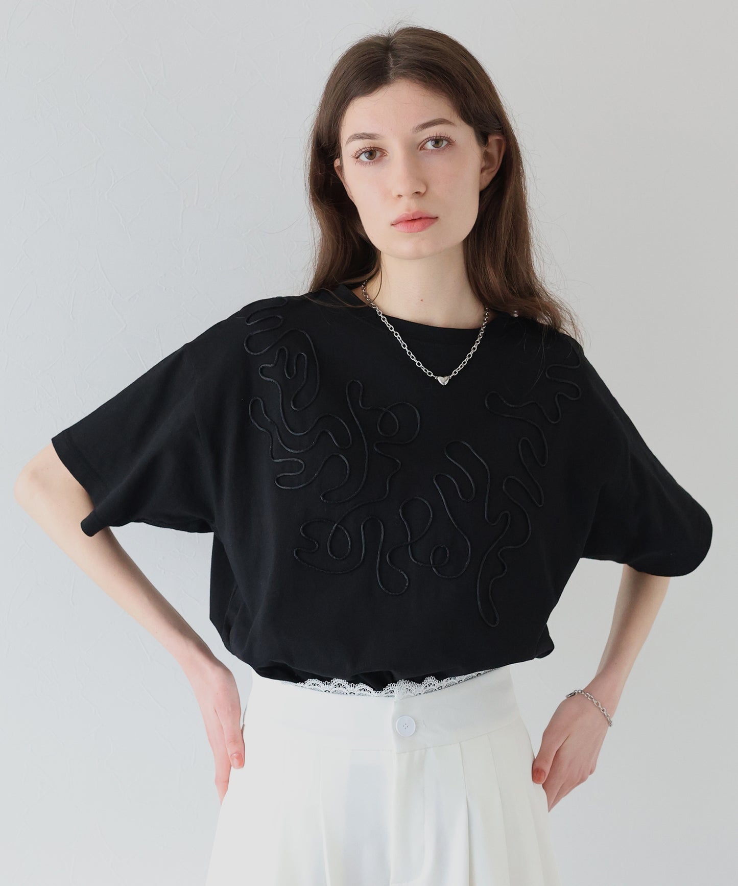 【SALE】コード刺繍Ｔシャツ【ネコポス】[J by blue]